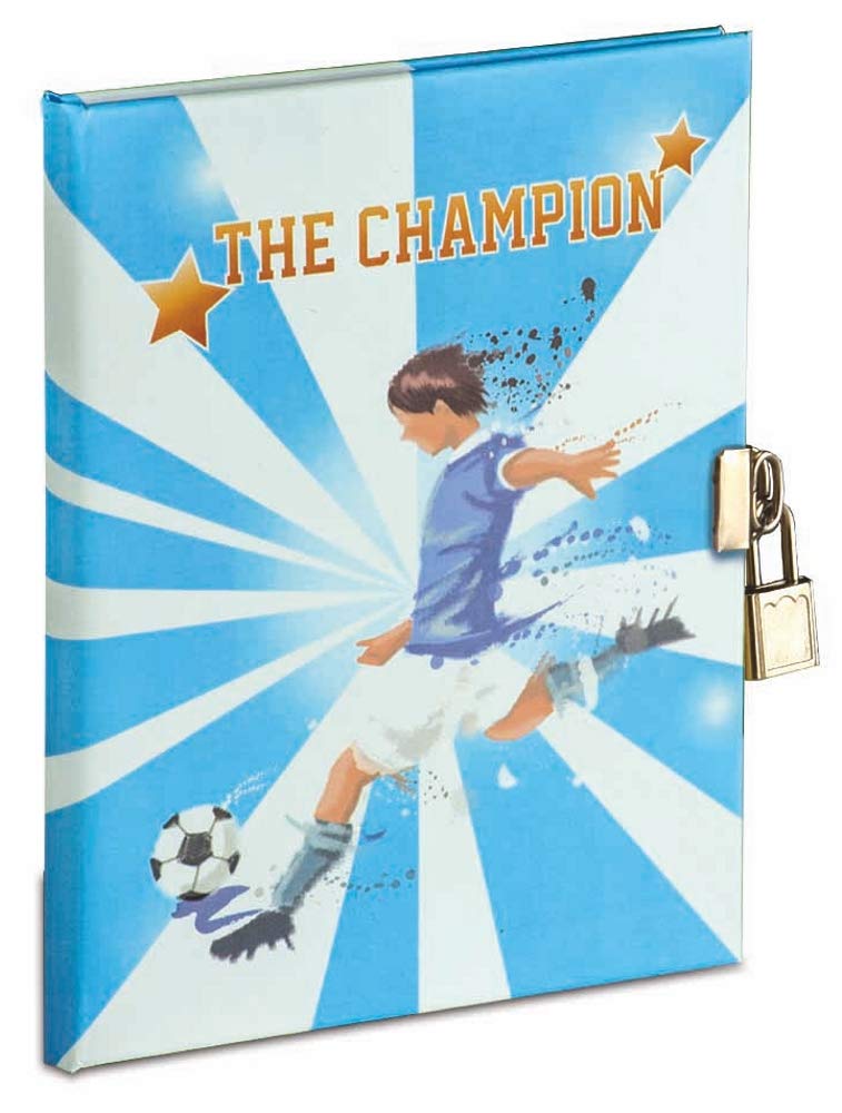 Mareli Secret Diary with Metal Lock and 2 Keys Dimensions 14.5 x 18 cm, 64 Fg White Equivalent to 128 Pg A Diary for Boys a Friend to Write Friendships Loves Thoughts, White and Sky Blue