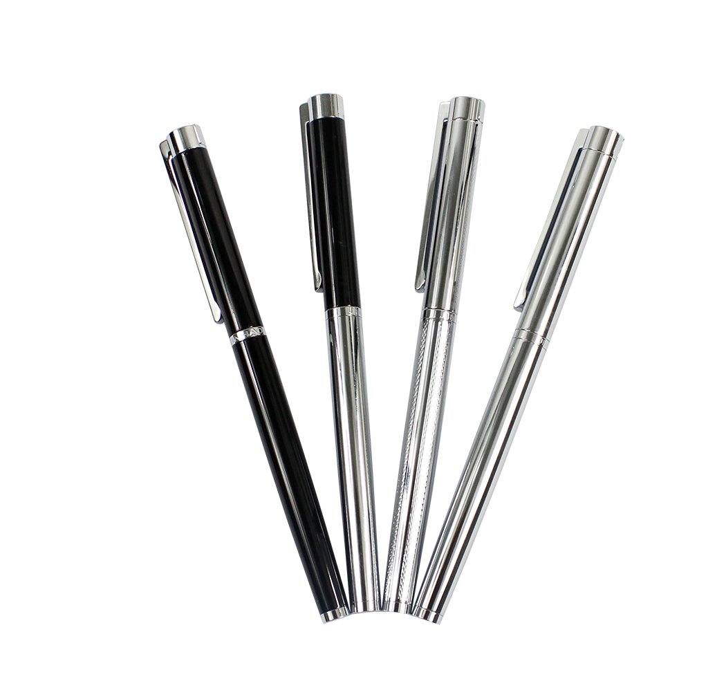 Ranvi JinHao 126 Fine Fountain Pen With Silver Circle, 4 PCS (Steel Grid, All Steel,Semi-Steel, Black Steel)
