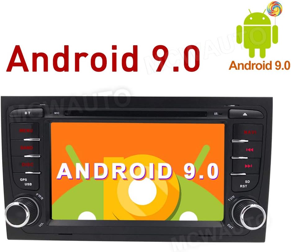 MCWAUTO for Audi A4/S4/RS4 2002 2003 2004 2005 2006 2007 2008 2 Din 7 inch Android 9.0 Car GPS Stereo Radio Navigation with USB/Steering Wheel Control/Bluetooth/Wifi/4G/DVD Player