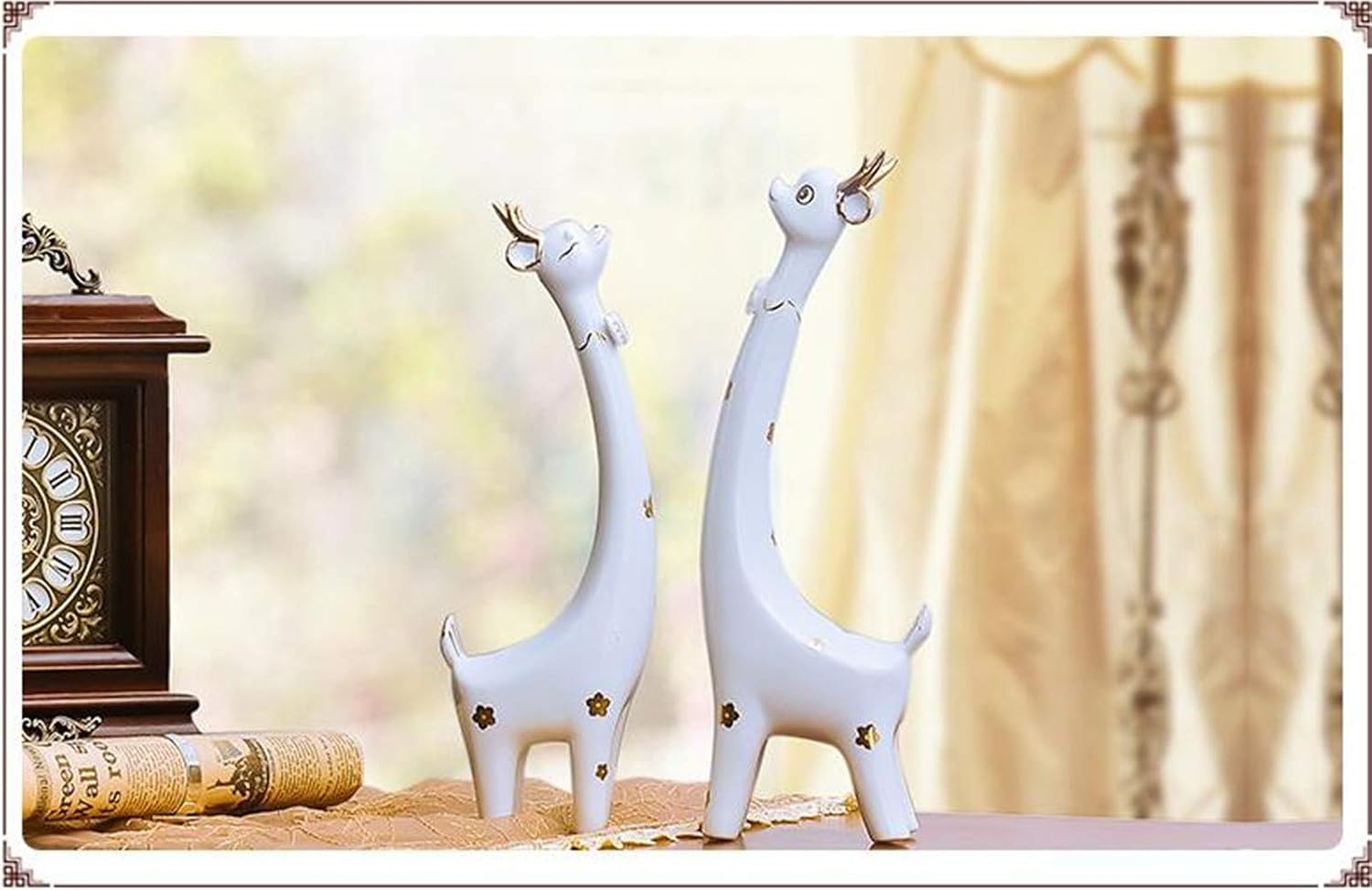 Amazon Com Zhhz Loving Couple Fawn Ornaments Crafts Ornaments Sculpture Resin Handcraft Home Decor Gift For Friends Sports Outdoors