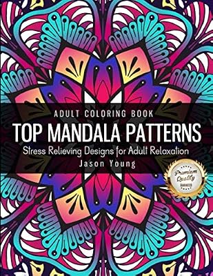 Adult Coloring Book Top Mandala Pattern Stress Relieving - 