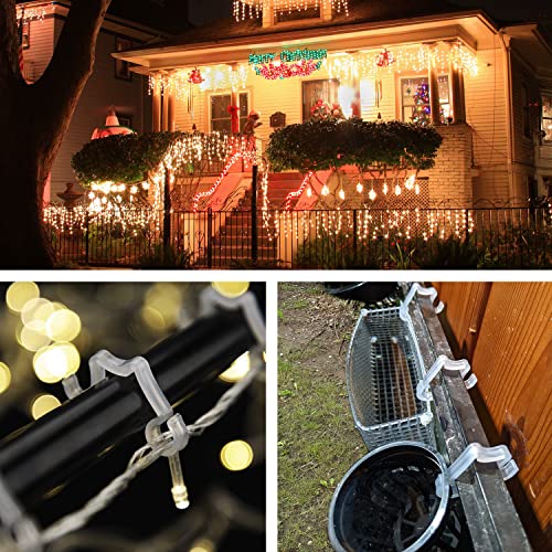 LUOLIIL VOE Christmas Light Clips Outdoor, 120 Pack Holiday Light Clips Mount to Shingles