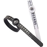 2 Pcs US 1-17 Standard Ring Sizer with Upgraded Accurate Built-in Magnifying Glass Finger Size Measuring Tool Belt Gauge Set 