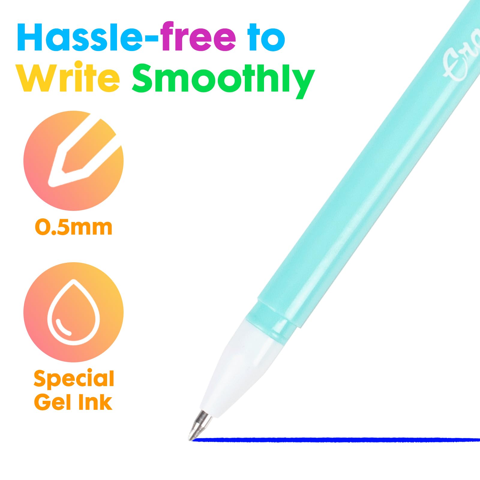 YOYTOO Erasable Gel Pens, 8pcs Retractable Cartoon Erasable Pens Clicker Fine Point 0.5mm, Make Mistakes Disappear, Blue Ink for Journaling Drawing Writing Planner (8 Pack Animal)