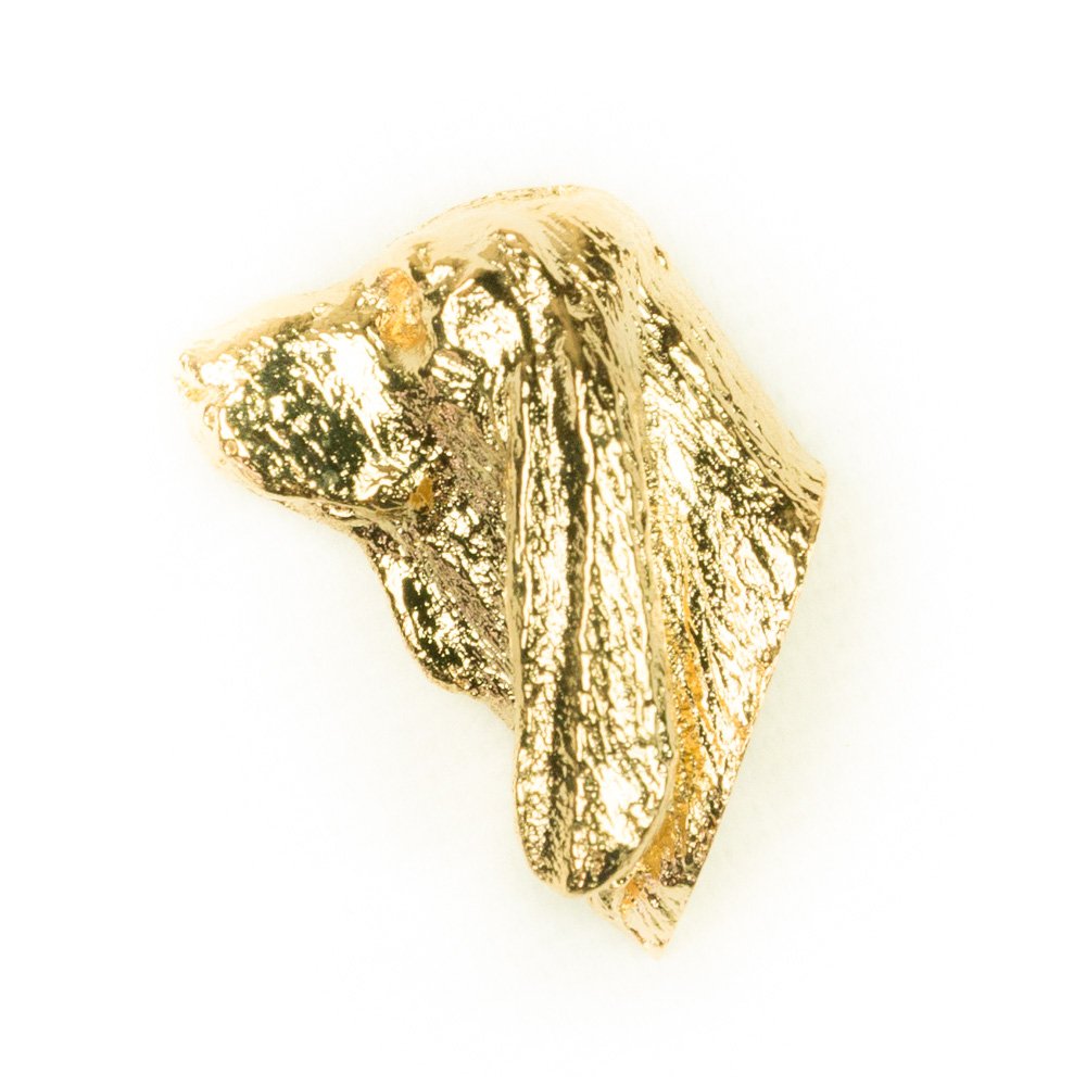 BASSET HOUND Made in U.K Artistic Style Dog Clutch Lapel Pin Collection 22ct Gold Plated