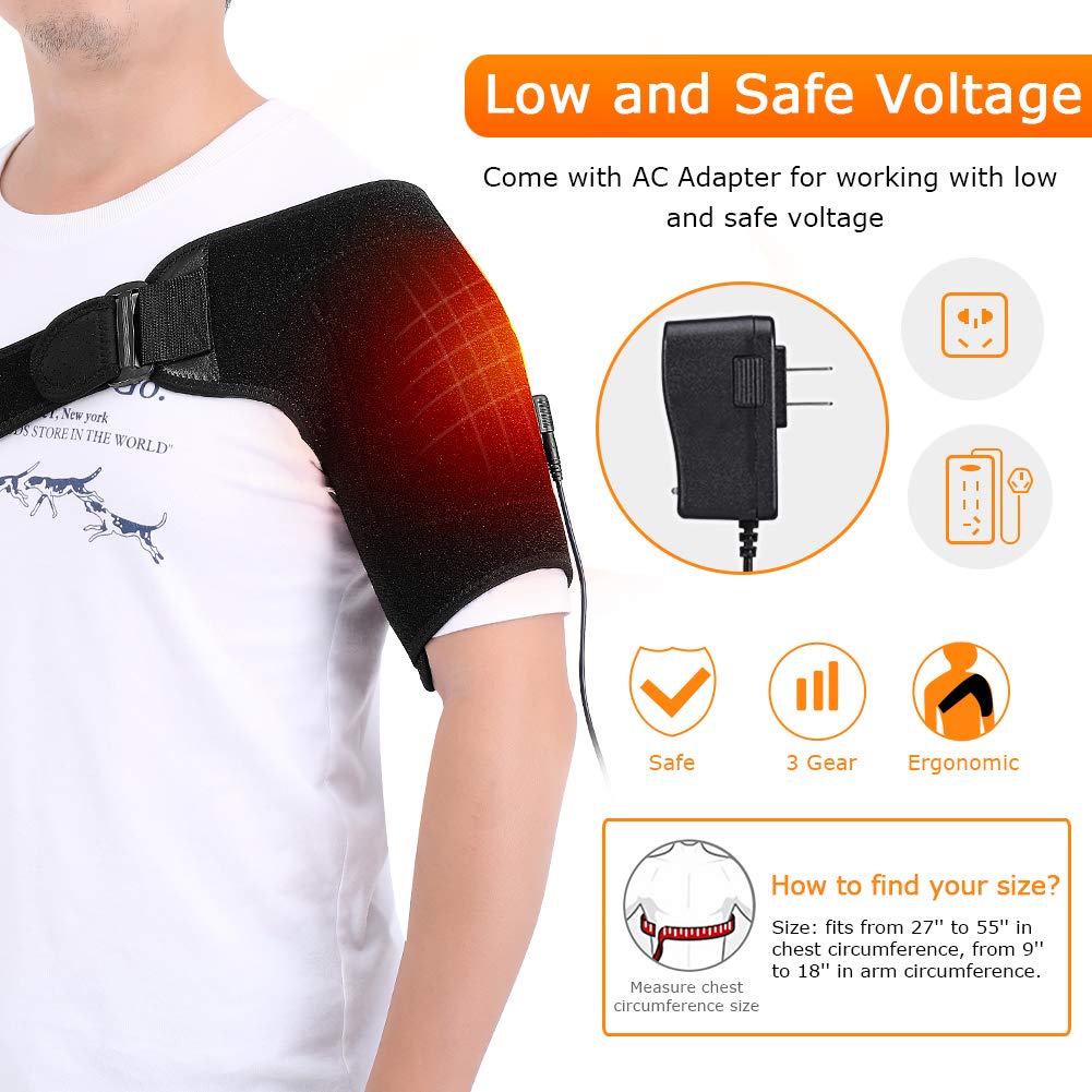 Dislocated AC Joint Shoulder Heat Brace Sprain Shoulder Pain Black