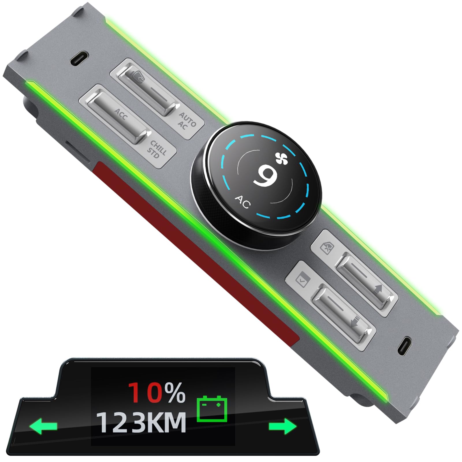 Photo 1 of LBW Intelligent Center Control Expansion Dock Station & LCD Instrument, LCD Intelligent Physical Button Knob, Multifunctional Key, Type C Fast Charging, Fit for Tesla Model Y/Model 3 (2021-2024)