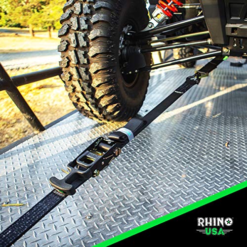 Rhino USA Car Hauling Ratchet Strap System Heavy Duty 11,128lb Break