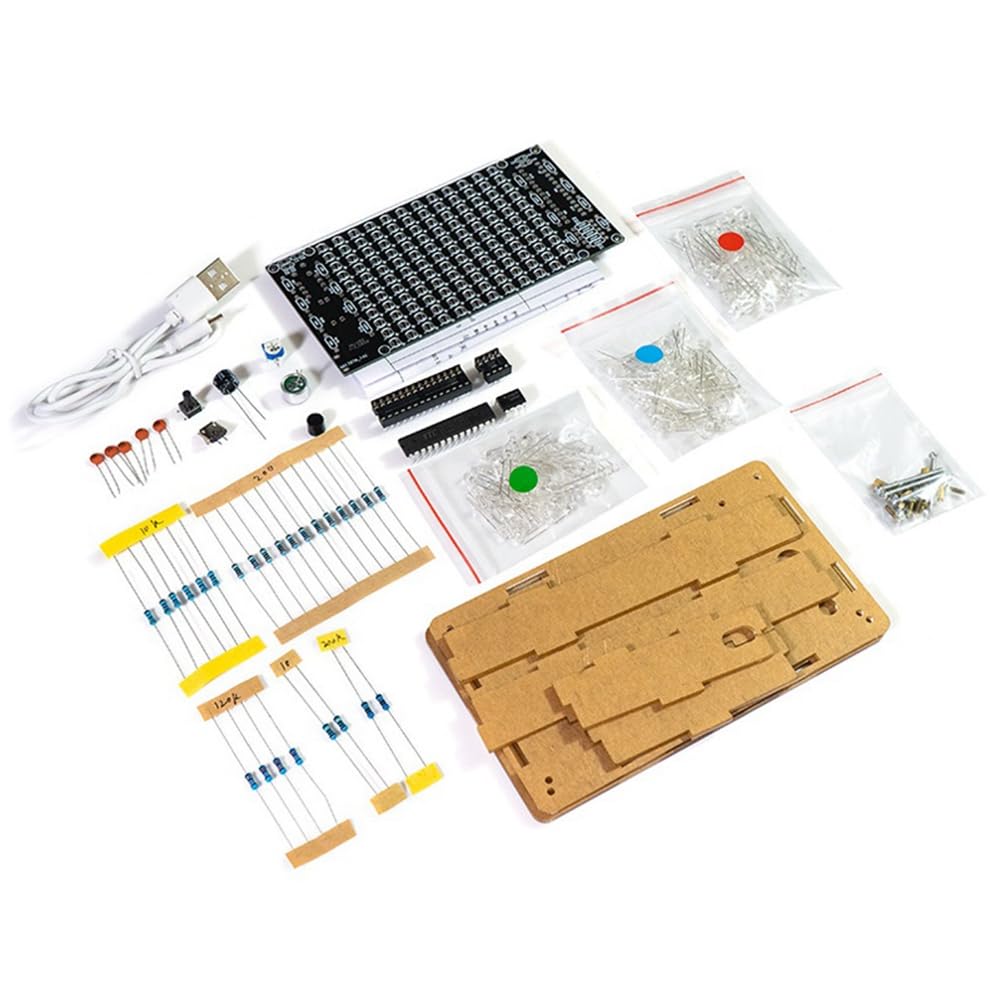 PRATYAHARA LED Music Spectrum DIY Kit Electronics Music Voice Control Multicolor Spectrum Soldering Project DIY Kit with Shell Easy Install Easy to Use