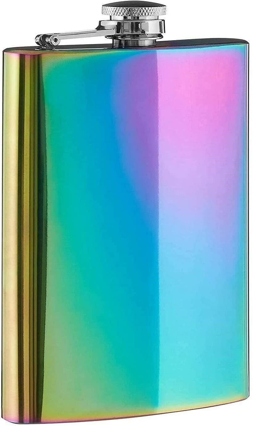 2pcs Stainless Steel Flask, 8oz Portable Small Flask for Hiking, Hunting, Camping, Climbing, Barbecue, Bar, Party (Multicolour)