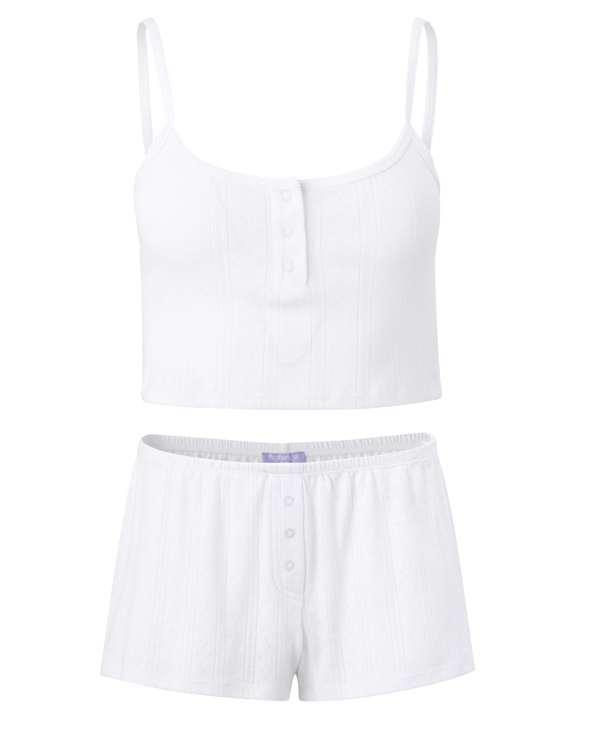 Photo 1 of florence by millsWomensCozy Crush Sweet Tank & Short SetWhiteMedium