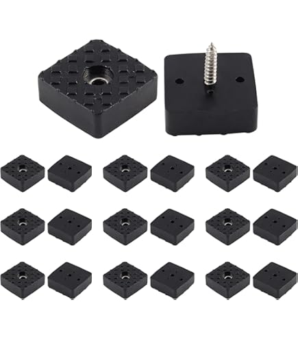 4 Square Rubber Feet Bumpers - .522 H X 1.375 W - Made In USA