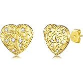 Nuggets Earrings Sterling Silver Nugget Heart Stud Earrings Nugget Jewelry For Women