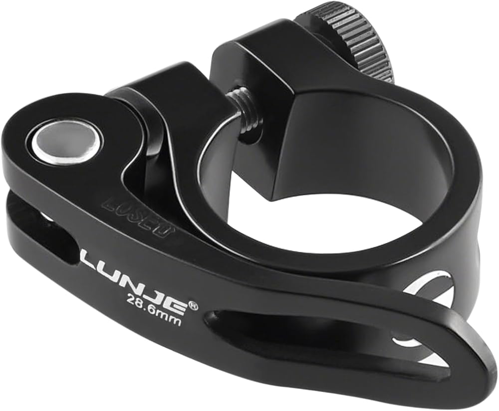 TRIWONDER Bike Seat Post Clamp 28.6/31.8/34.9mm Quick Release Black