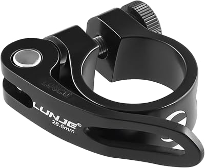 TRIWONDER Bike Seat Post Clamp 28.6/31.8/34.9mm Quick Release Black