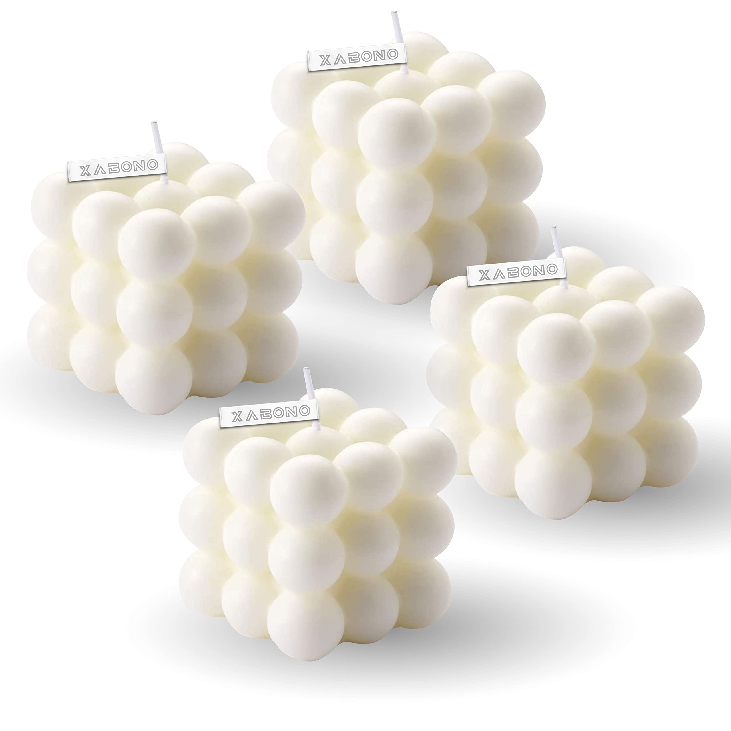 4 Pcs Bubble Candle Bubble Candles Color White Home Decoration Bright Candle Trendy Candles Handmade Cube Candle for Bedroom Bathroom Decorations Aesthetic Decor Set