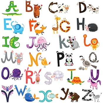 Amazon.com: DEKOSH Baby Nursery Animal Alphabet Peel ...
