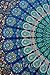 Popular Handicrafts Mandala Bohemian Psychedelic Intricate Floral Design Indian Bedspread Tapestry 54x84 Inches,(140cmsx215cms) Blue