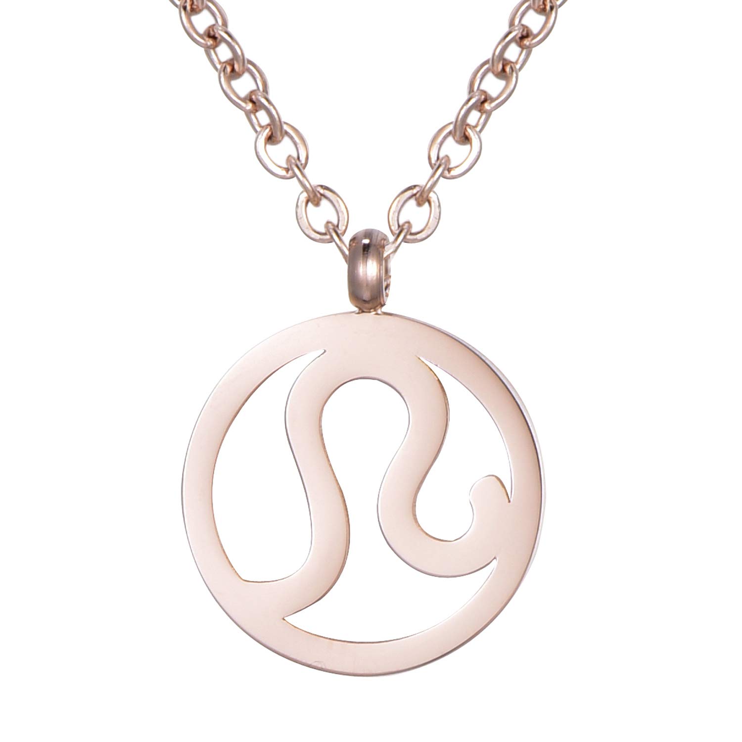 Morella women's stainless steel necklace rose gold with pendant star sign Leo in a velvet bag