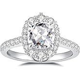 ZHOANLE Moissanite Rings for Women Engagement Ring 925 Sterling Silver with 18K White Gold Plated Wedding Promise Rings for Her Christmas Gift