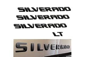 JHAZE 3D Raised and Strong Adhesive Emblem Letters Badge Decals Compatible for Silverado LT 1500 2500Hd 3500Hd Accessories - Matte Black
