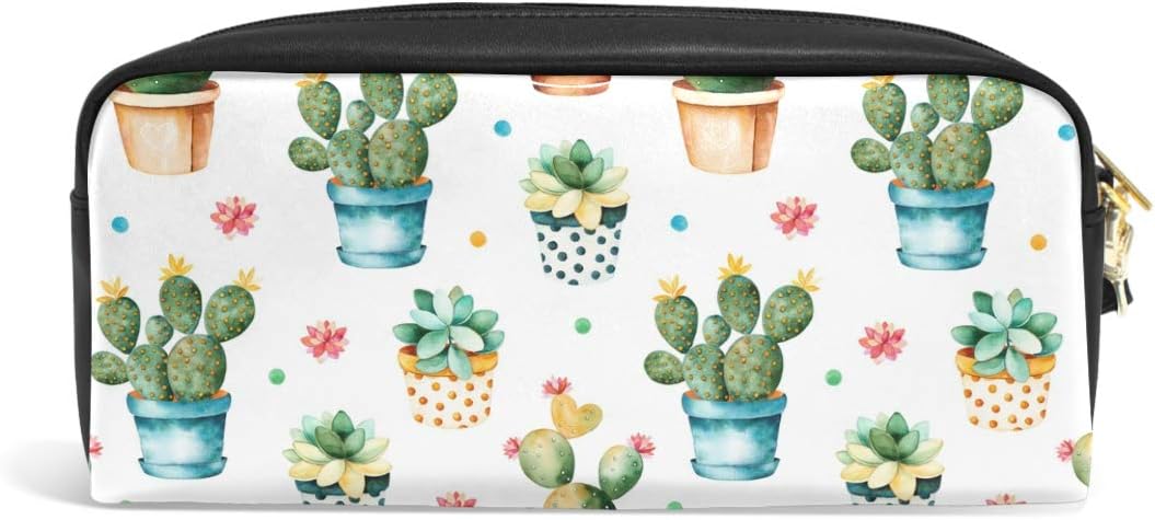 ISAOA Large Capacity Pencil Case with Zipper Stationery Supplies Colorful Cactus Pattern Pencil Pouch Bag for Girls and Boys - Image 3