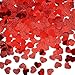 600Pcs Valentines Day Heart Confetti, Red Glitter Valentines Confetti Hearts, Hearts Table Confetti Decorations for Valentine's Day Wedding Anniversary Party Home Table Decoration Photo Booth Backdrop