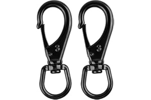 Mixiflor 2Pcs 4.7” Stainless Steel Swivel Snap Hooks- Heavy Duty Spring Snap Hooks for Flagpole Rope, Diving Clips Swivel Eye Snaps Great for Marine, Dog Leash, Keychain, Boat Anchor Rope, Bird Feeder