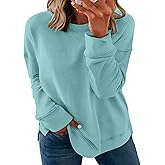 TAKEYAL Plus Size Sweatshirt for Women Oversized Casual Crew Neck Drop Shoulder Pullover Teen Girls Clothes