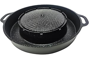 FytStycale Hot Pot with Grill Cooker 2 in 1 BBQ Grill Hot Pot Korean BBQ Shabu Shabu for Camping, Inner Depth 5.5cm