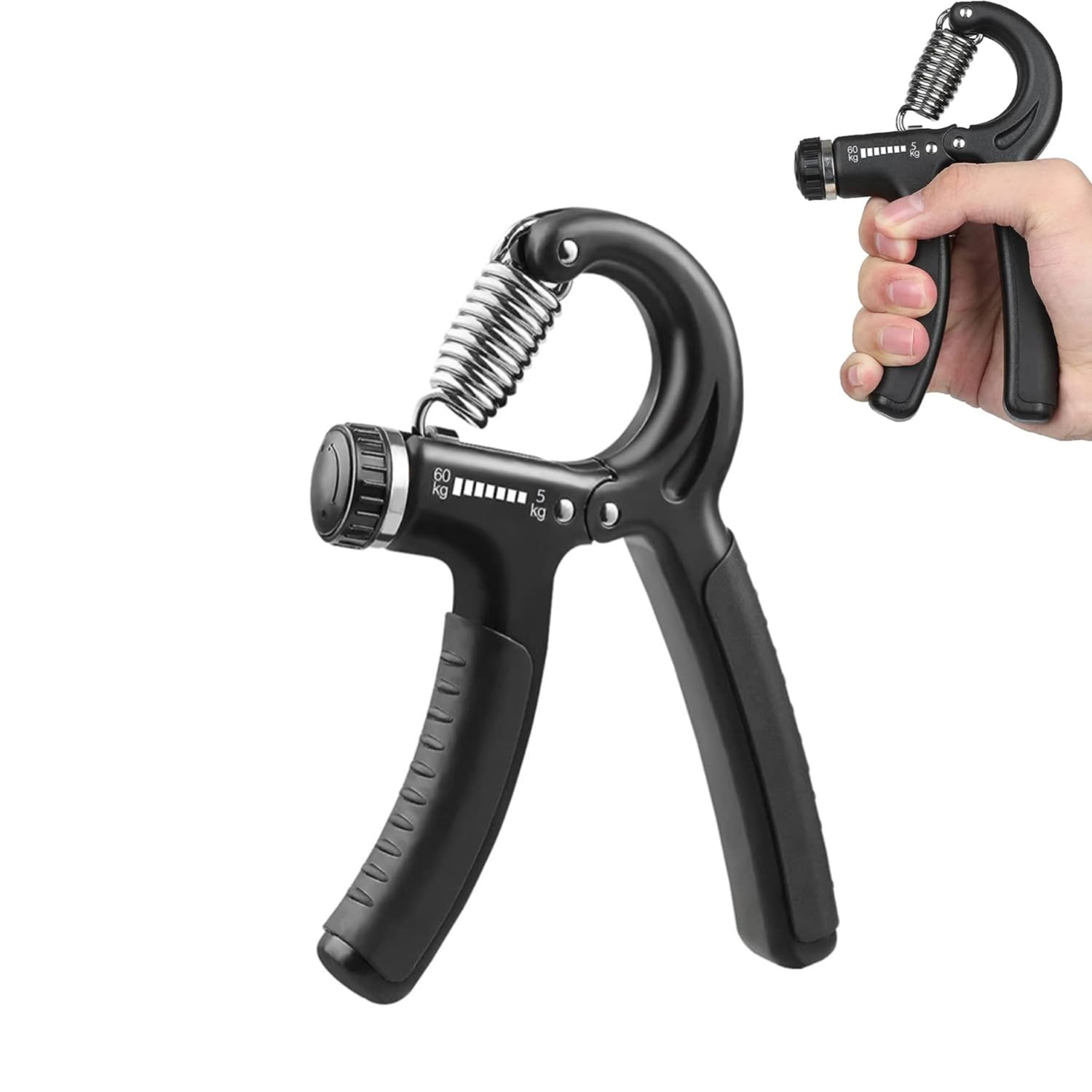 Grip Strengthener, 5-60kg Adjustable Hand Gripper, Finger Trainer, Finger Stretcher,Hand Wrist Trainer Exerciser for Quickly Increasing Wrist Forearm For Men Women Athletes Musicians Wrist Gripper