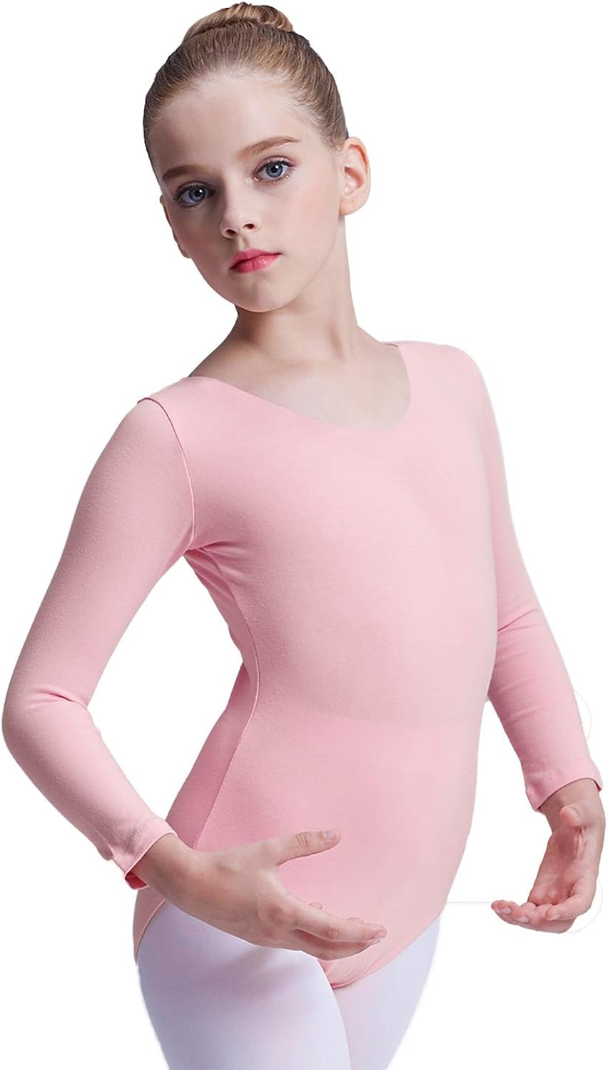 Mecceos Classic Basic Long Sleeve Ballet Leotards for Girls Toddler Gymnastics Outfit Ballet