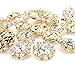 Wholesale 24PCS 16MM Gold Plated Metal Clear Rhinestone Glass Buttons Supplies Bulk for Craft (Shank)
