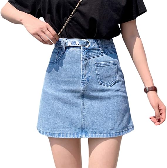 Amazon Shumingデニムスカート レディース スリム スカート ファッション Aライン 台形 カジュアル タイト シンプル ミニスカート 可愛い 夏 スカート 通販