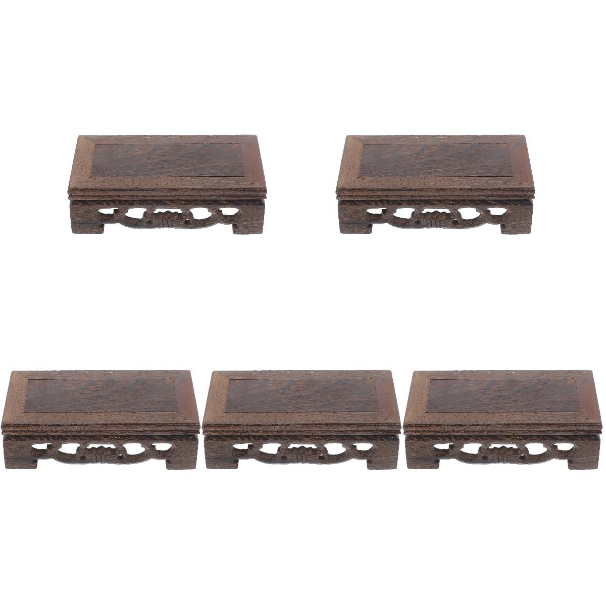 5Pcs Wood Display Stands for Bonsai Vase Teapot and Ornament Pedestals for Home Office Decor
