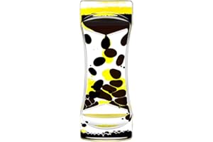 ABIQAQIBA Black Yellow Liquid Motion Bubbler Timer Set of 1, Fidget Timers for Sensory Toys, Oil Water Office Desk Toys for Autism Toys, Relaxing Activity, Christmas Stocking Filler Gift