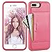 ZVE Wallet Case for Apple iPhone 8 Plus and iPhone 7 Plus, 5.5 inch, Slim Leather Wallet Case with Credit Card Holder Slot Pocket Protective Case Cover for Apple iPhone 7 Plus / 8 Plus - Rose