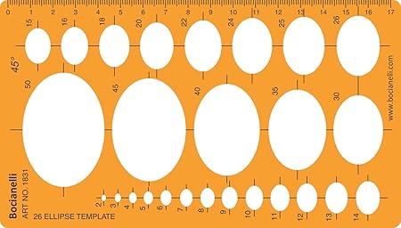 Amazon 45度楕円楕円図形記号描画製図テンプレートステンシル 文房具 オフィス用品 文房具 オフィス用品