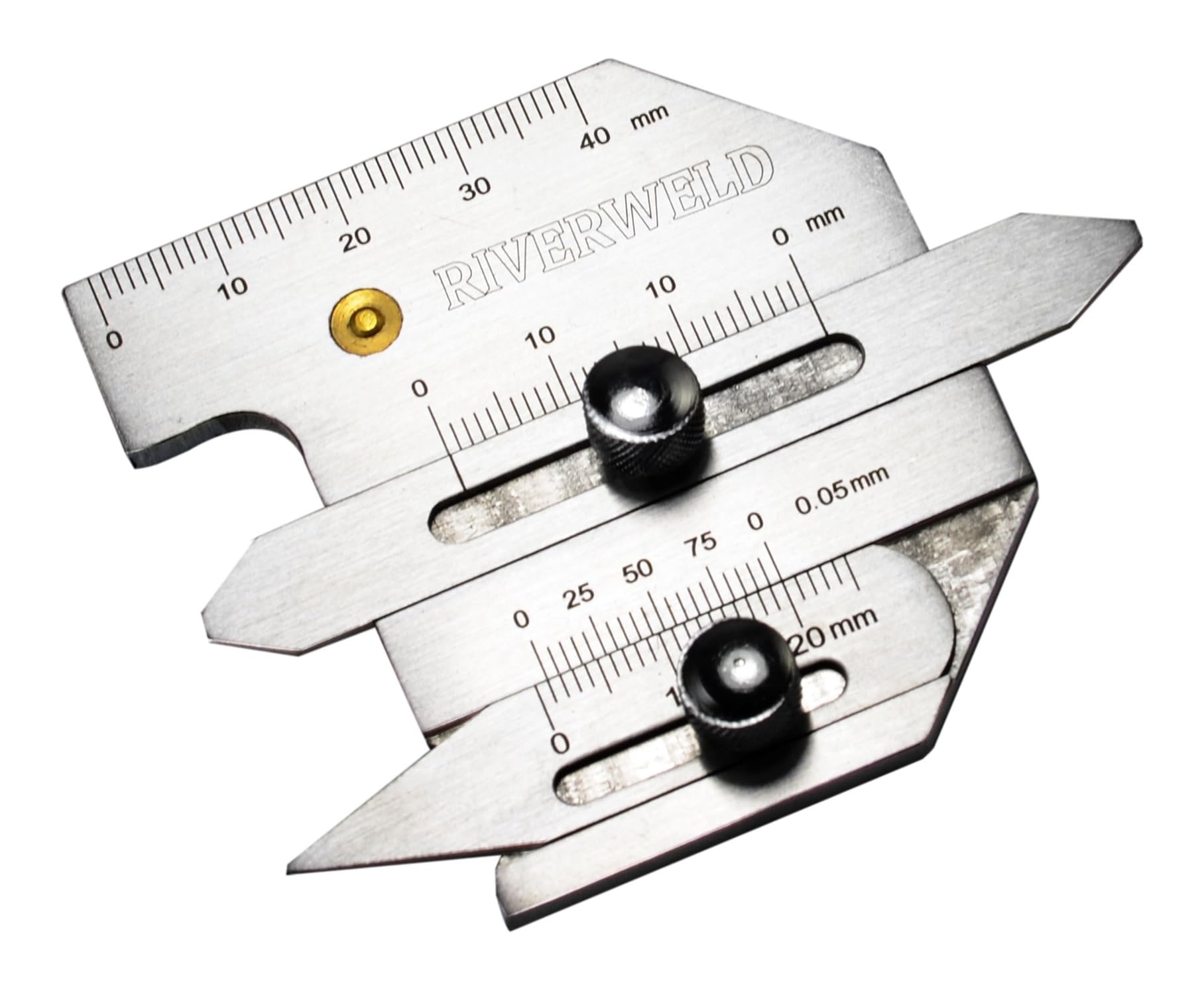 RIVERWELD HJC40 Multi-Function Welding Gauge Inspection Checks Weldment Thickness Weld Bead Height Welding Seam Gap Weldment Gap Groove Angle Marks Metric