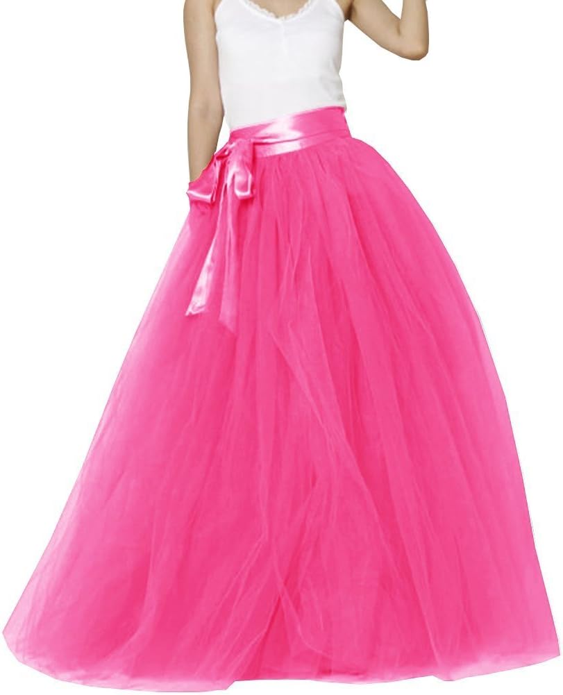 Womens Long Tutu Party Evening Tulle Skirt PC05