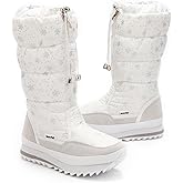DADAWEN Women's Winter Waterproof Fur Lined Frosty Snow Boots