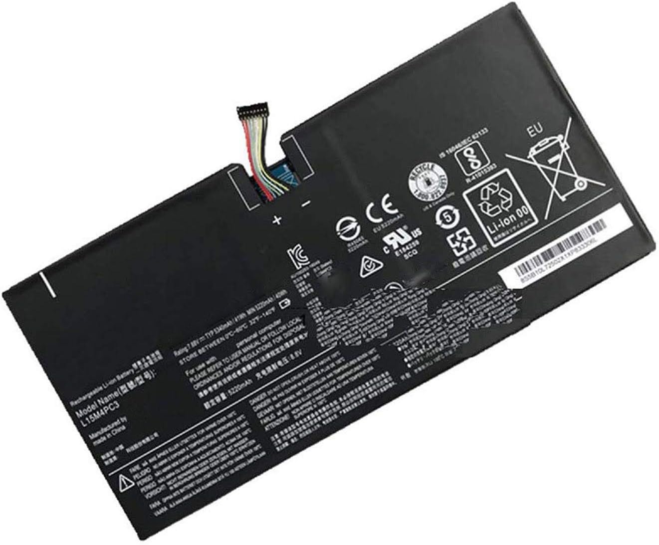 L15M4PC3 L15L4PC3 Laptop Battery Compatible with Lenovo Ideapad Miix 720-12IKB MIIX5 Pro Series(7.68V 41Wh)