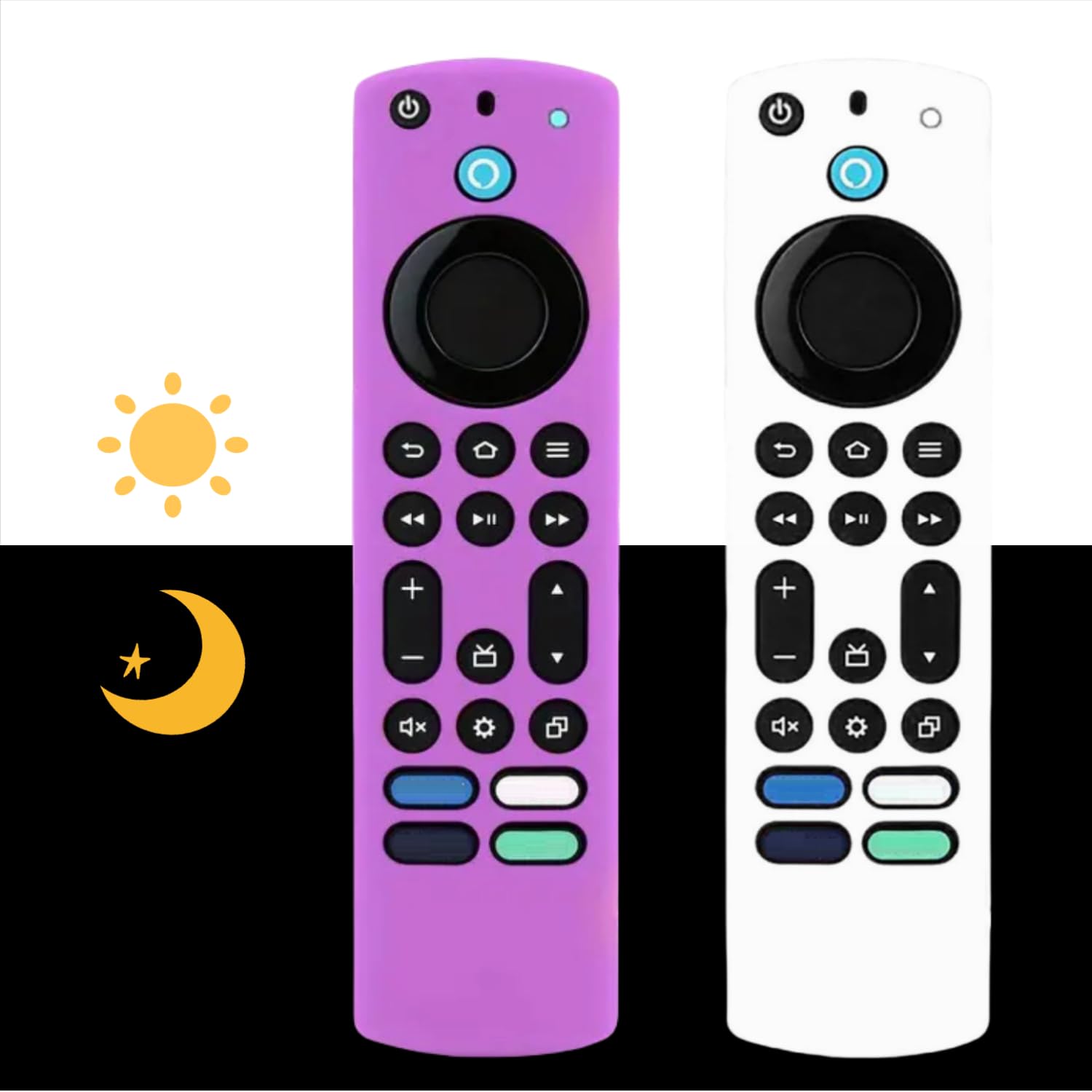 [2 Pack] Silicone Remote Case (1pcs, Glow in The Dark) for 4K Max (2nd)/ Insignia/Pioneer/Omni (QLED) Series w/Lanyard
