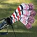 Craftsman Golf US Flag Knit Pom Pom White Blue Red Hybrid Rescue Utility Head Cover Headcover for Callaway Mizuno Cobra Taylormade (Hybrid X Cover)