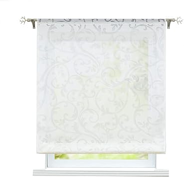 Amazon De Eslir Raffrollo Wohnzimmer Raffgardine Mit Tunnelzug Gardinen Transparent Bandchenrollo