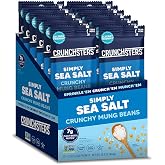 Crunchsters Crunchy Mung Beans, Plant-Based Protein Super-Snack and Salad Topper, Gluten-Free, Nut-Free, Vegan, 6g Protein per Serving (12 Count, Sea Salt)