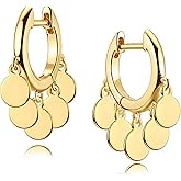 WEARON Gold Huggie Hoop Earrings for Women 14k Gold Plated Small Charm Drop Dangle Earrings Hypoallergenic Jewelry Gifts