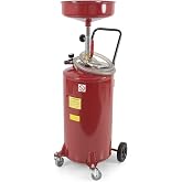 ARKSEN 20 Gallon Waste Oil Change Tank, Red | Portable Air Operated Fluid Drain Disposal with Adjustable Height, Heavy Duty Construction with Wheels, Automotive