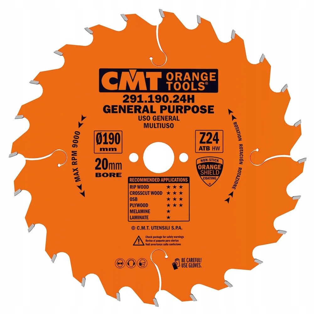 CMT Orange Tools 291.190.24H Circular Saw 190 x 2.6 x 20 Z 24 ATB 20 Degrees