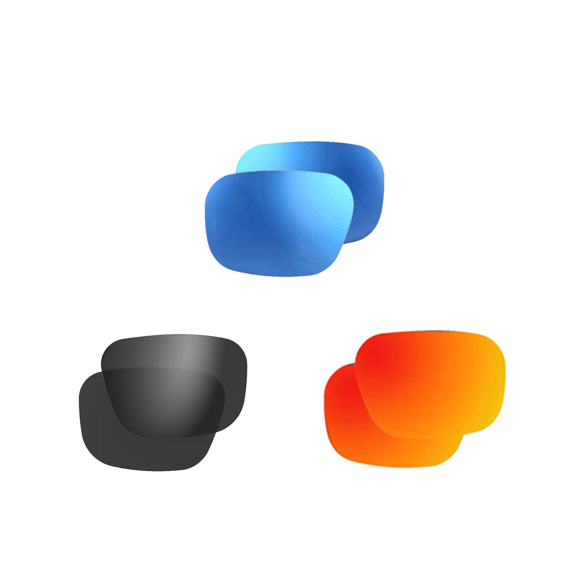 OhO sunshine Only Lens (Model 628X-2)，Polarized Smoke & Polarized Mirror Blue & Mirror Red Lens Sets